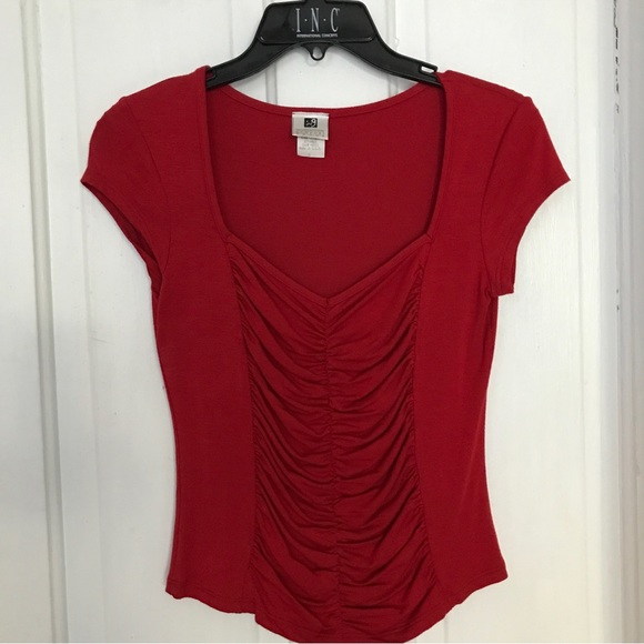 INC Milkmaid Cherry Red Top - Picture 7 of 7